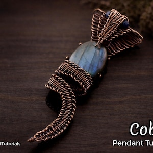 Tutoriel d'enroulement du fil de suspension Cobra, leçon de tissage du fil, guide de fabrication de bijoux, collier cabochon étape par étape, bijoux DIY