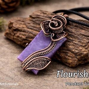 Tutoriel pour enrouler du fil de fer pour pendentif fleur épanouie, leçon de tissage de fil métallique, guide de fabrication de bijoux, collier cabochon étape par étape, bijoux DIY