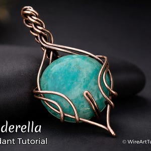 WireArtTutorials Wisiorek Kopciuszek, samouczek owijania drutem, wzór osadzania kaboszonów, samodzielne tworzenie biżuterii, tkanie, zaplatanie, sztuka krok po kroku