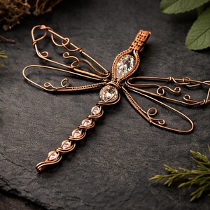 Wire wrap tutorial,wire wrapping pattern WireArtTutorials Fairy Dragonfly pendant,DIY jewelry,jewelry making,wire weaving,wire art tutorials image 2