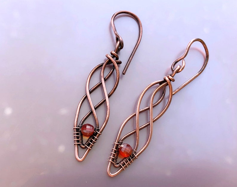 TUTORIAL Celtic Earrings PDF pattern,wire wrap weave jewelry,wrapping weaving,wrapped woven, copper DIY jewelry making, step by step pattern image 2