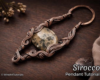 Wire wrap tutorial,wire wrapping pattern by WireArtTutorials Sirocco pendant,DIY jewelry,jewelry making,wire weaving,wire art tutorials