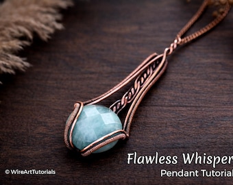WireArtTutorials Flawless Whisper pendant, wire wrap tutorial, pattern,cabochon DIY jewelry making, weaving,wire art tutorials by Erika