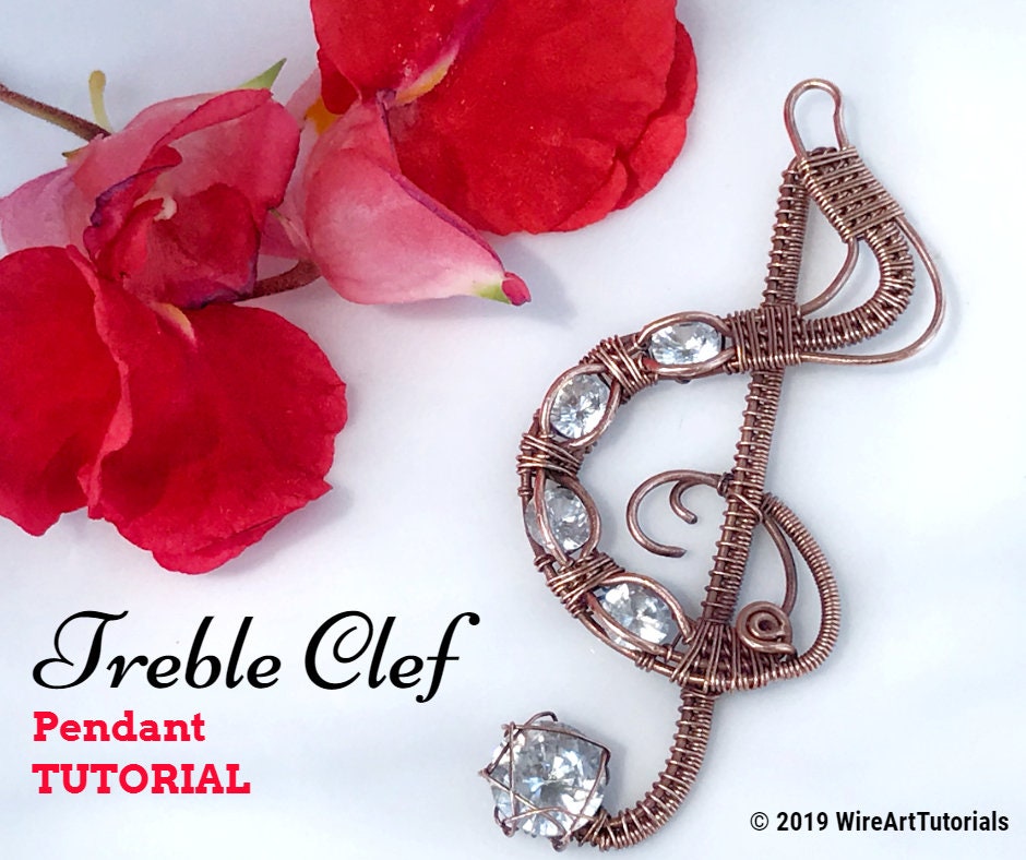 Tutorial Treble Clef Pendant Pdf Pattern Wire Wrap Weave Jewelry Wrapping Weaving Wrapped Woven Calibrated Stone Channel Setting - Wire Wrapped Treble Clef Pendant Tutorial Treble Clef Pendant Pdf Pattern Wire Wrap Weave Jewelry Wrapping Weaving Wrapped Woven Calibrated Stone Channel Setting - Wire Wrapped Treble Clef Pendant