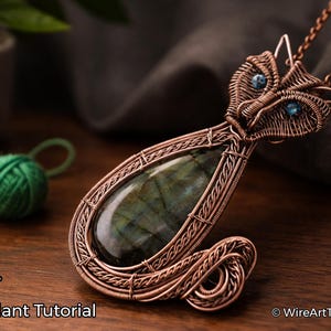 Wire wrap tutorial,wire wrapping pattern WireArtTutorials Cat pendant,DIY lesson,jewelry making,wire weaving,wire art tutorials, cabochon