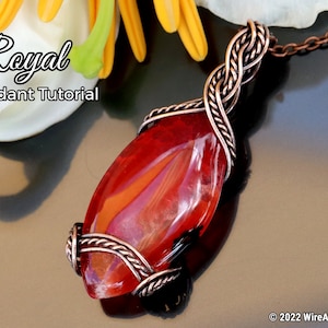 WireArtTutorials Royal pendant, wire wrap tutorial, cabochon setting pattern, DIY jewelry making, weaving, braiding, step by step art