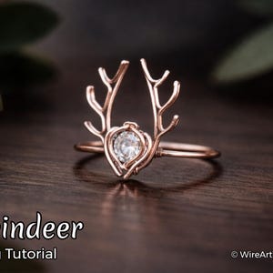 WireArtTutorials: トナカイの指輪、DIYジュエリー製作チュートリアル、ワイヤー編みのパターン、DIYクラフト、動物デザイン、ギフトアイデア、ステップバイステップのクラス