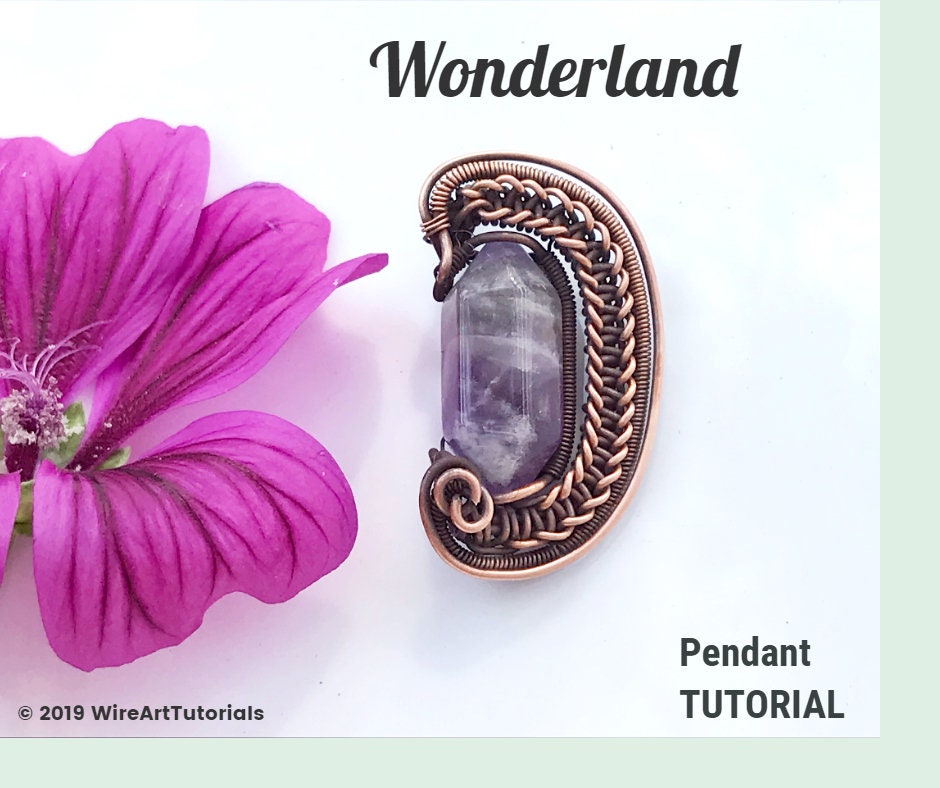 diy materials wrapping weaving jewelry making pattern FULL KIT Wonderland pendant,Marvelous rings,wire wrap tutorial PDF file