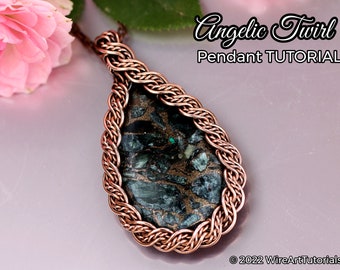 WireArtTutorials Angelic Twirl pendant tutorial,wire wrap pattern, DIY jewellery making, weaving, wrapping, wire art tutorials, craft idea