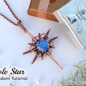 Wire wrap Polarstern Anhänger, Halskette Kristall DIY Schmuckherstellung, Draht weben, WireArtTutorials, wire wrap