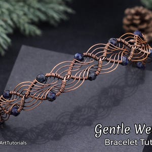 WireArtTutorials Gentle Weave Armband Wire Wrap Anleitung, Perlenmuster, DIY Schmuckherstellung, Kupferdraht wickeln, flechten, basteln, basteln