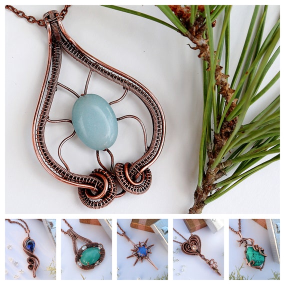 Larimar Stone Bluebell Necklace Larimar Stone Bluebell Necklace