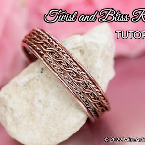 TUTORIAL Twist & Bliss Ring PDF tutorial, wire wrap pattern,DIY jewellery making, weaving, wrapping, wire art tutorials, craft idea, beading