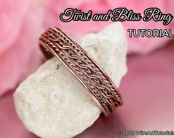 TUTORIAL Twist & Bliss Ring PDF tutorial, wire wrap pattern,DIY jewellery making, weaving, wrapping, wire art tutorials, craft idea, beading