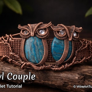 Samouczek owijania drutem, samouczek owijania drutem, wzór od WireArtTutorials: Bransoletka z sową, biżuteria DIY, tworzenie biżuterii, samouczek tkania drutem