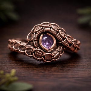 TUTORIEL Patron PDF de la bague galaxie, bijoux en fil métallique tissé, tissage d'emballage, tissage enveloppé, fabrication de bijoux DIY en cuivre, modèle étape par étape image 2