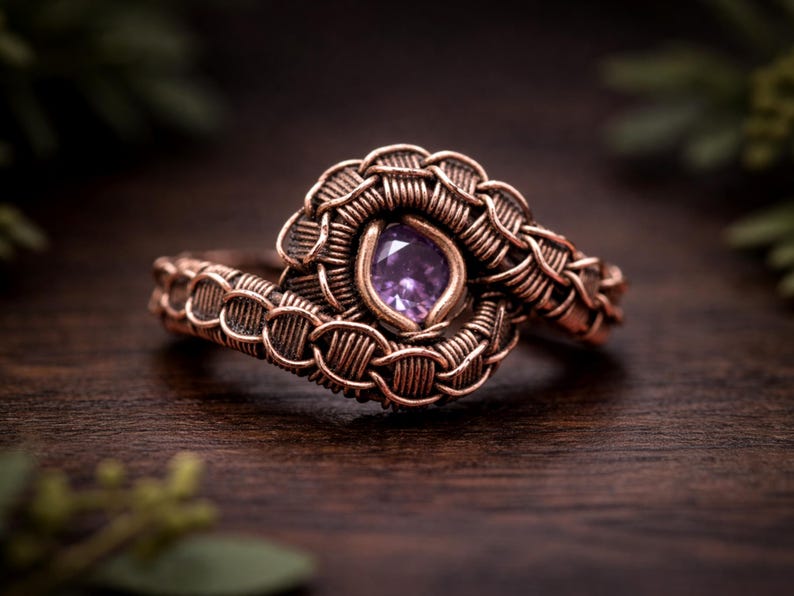 TUTORIEL Patron PDF de la bague galaxie, bijoux en fil métallique tissé, tissage d'emballage, tissage enveloppé, fabrication de bijoux DIY en cuivre, modèle étape par étape image 2