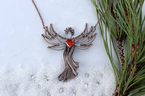Wire Wrap Tutorial Angel Pendant Necklace Crystal DIY Jewelry Making Wire Weaving Wire Art Tutorials Wirearttutorials Wire Wrapping Etsy