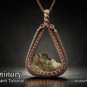 Luminary pendant, wire wrap tutorial, cabochon setting pattern, DIY jewelry making, weaving, step by step art jewellery