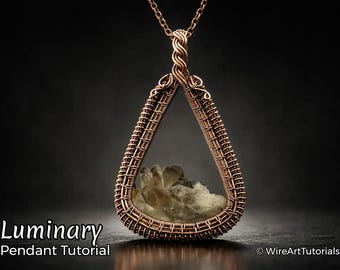 Licht-Anhänger, Wire Wrap Anleitung, Cabochon Fassungsmuster, DIY Schmuckherstellung, Weben, Schritt für Schritt Kunstschmuck