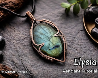 WireArtTutorials Elysia Anhänger, Wire Wrap Anleitung, Cabochon Fassungsmuster, DIY Schmuckherstellung, Weben, Schritt für Schritt Schmuck