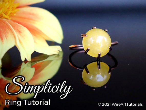 TUTORIAL Simplicity Ring PDF pattern, DIY wire wrapping, weaving, jewelry making, step by step jewellery, beginner wire art tutorials ring