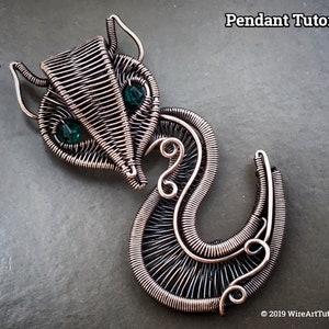 Wire wrap tutorial,wire wrapping pattern WireArtTutorials Clever Fox pendant,DIY jewelry,jewelry making,wire weaving,wire art tutorials image 2