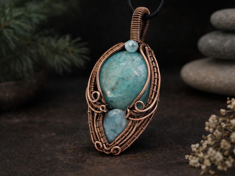 Tutorial de arte em arame para pingente cabochão Unity, padrão de tecelagem, joias DIY, confecção de joias, tecelagem, tutoriais de arte em arame imagem 2