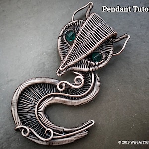 Wire wrap tutorial,wire wrapping pattern WireArtTutorials Clever Fox pendant,DIY jewelry,jewelry making,wire weaving,wire art tutorials image 1