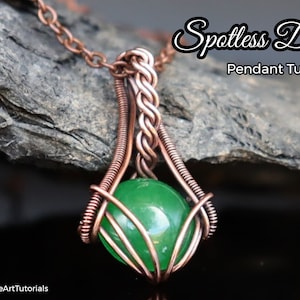 WireArtTutorials Spotless Drop pendant, wire wrap tutorial, wrapping pattern,crystal DIY jewelry making, weaving,wire art tutorials by Erika