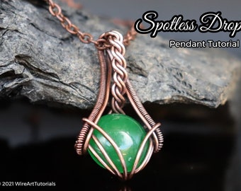 WireArtTutorials Spotless Drop pendant, wire wrap tutorial, wrapping pattern,crystal DIY jewelry making, weaving,wire art tutorials by Erika