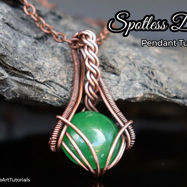 WireArtTutorials Spotless Drop pendant, wire wrap tutorial, wrapping pattern,crystal DIY jewelry making, weaving,wire art tutorials by Erika