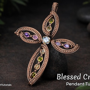 Gesegneter Kreuz Anhänger,Gesegneter Kreuz Anhänger,Anhänger Selig,Gesegneter Kreuz Anhänger,Schmuckherstellung,Draht Weben