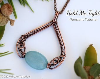 WireArtTutorials Hold Me Tight pendant tutorial,wire wrap pattern, DIY jewellery making, weaving, wrapping, wire art tutorials, beading