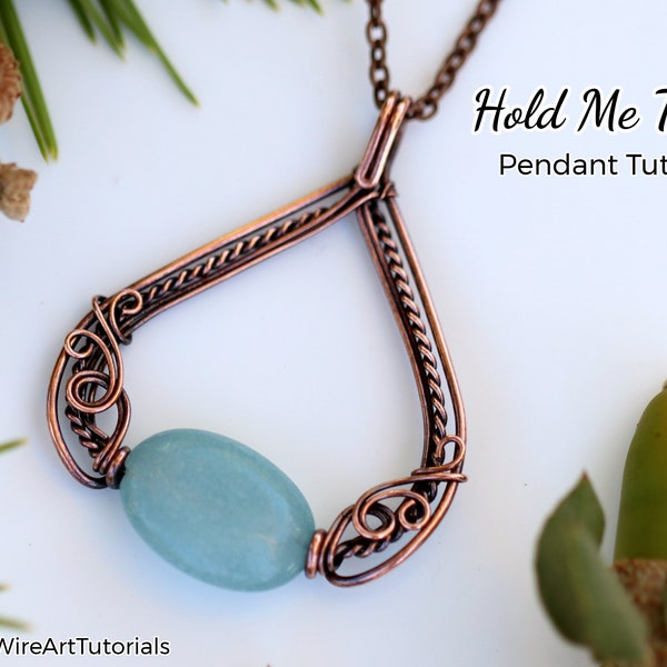 WireArtTutorials Hold Me Tight pendant tutorial,wire wrap pattern, DIY jewellery making, weaving, wrapping, wire art tutorials, beading