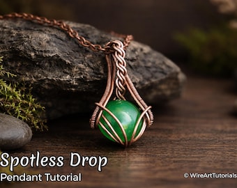 WireArtTutorials Spotless Drop pendant, wire wrap tutorial, wrapping pattern,crystal DIY jewelry making, weaving,wire art tutorials by Erika