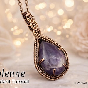 Solenne draadgewikkelde hanger tutorial, cabochon setting sieraden, knutselles, kunstsieraden, doe-het-zelfcadeau, draadweefpatroon