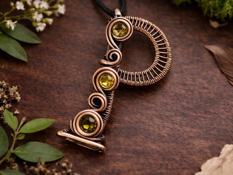 WireArtTutorials Letter P pendant wire wrap tutorial, weaving pattern,DIY jewelry,crystal jewellery making, weaving,wire art tutorials image 2