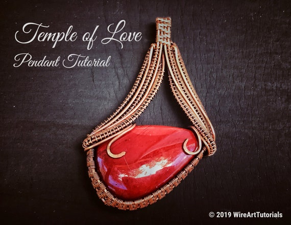 TUTORIAL "Temple of Love" wire wrap pendant pattern pattern, weave jewelry,cabochon,wrapping weaving,wrapped woven,elegant jewelry  design
