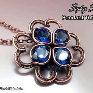 WireArtTutorials Lucky Leaf pendant wire wrap tutorial,wire wrapping pattern,DIY jewelry,jewelry making,wire weaving,wire art tutorials
