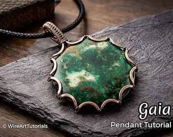 WireArtTutorials Gaia-hanger, zelfstudie draadwikkel, cabochonpatroon, DIY-sieraden maken, weven, kralen, stap voor stap kunst