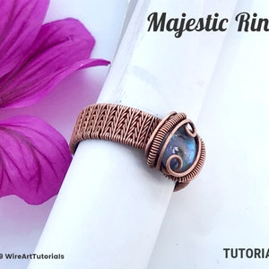 Wire wrap tutorial,wire wrapping pattern WireArtTutorials Majestic Ring ring,DIY jewelry,jewelry making,wire weaving,wire art tutorials image 3