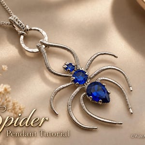 Colgante de araña, tutorial de alambrismo, patrón animal, creación de joyas DIY, tejido, joyería artística paso a paso, diseño animal