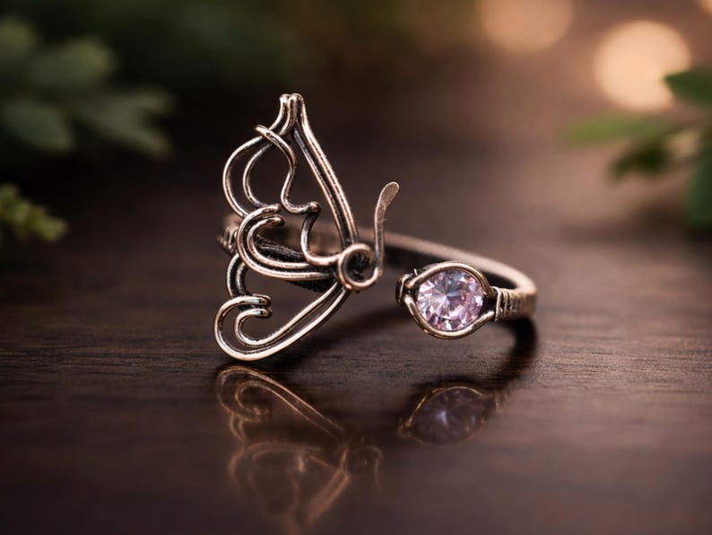 WireArtTutorials Crystal Butterfly ring wire wrap tutorial,wire wrapping pattern,DIY jewelry,jewelry making,wire weaving,art tutorials image 2