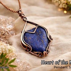 Samouczek wykonania wisiorka „Heart of the Muse”, lekcja owijania drutem, wzór osadzania kaboszonów, samodzielne tworzenie biżuterii, tkanie, sztuka krok po kroku