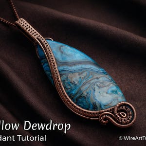 WireArtTutorials Mellow Dewdrop pendant, wire wrap tutorial, cabochon setting pattern, DIY jewelry making, weaving, braiding, step by step