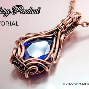 WireArtTutorials Glory pendant wire wrap tutorial,wire wrapping pattern,DIY jewelry,crystal jewellery making,wire weaving,wire art tutorials