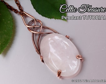 WireArtTutorials Celtic cabochon pendant tutorial,wire wrap pattern, DIY jewellery making, weaving, wrapping, wire art tutorials, craft idea