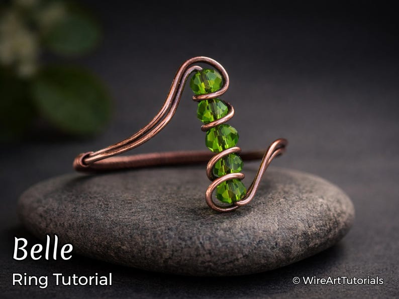 TUTORIAL Belle Ring PDF tutorial ,wire wrapped woven jewelry, bead setting, DIY jewellery making, step by step pattern, beading pattern image 1