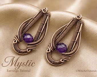 WireArtTutorials Mystic Earrings wire wrap tutorial, weaving pattern, DIY jewelry making, bead setting, wire art tutorials, crafting
